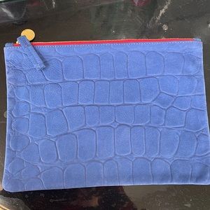 Clare Vivier Blue Suede Clutch